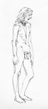 young man standing (ink on paper)