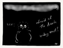 afraid of the dark/baby owl?